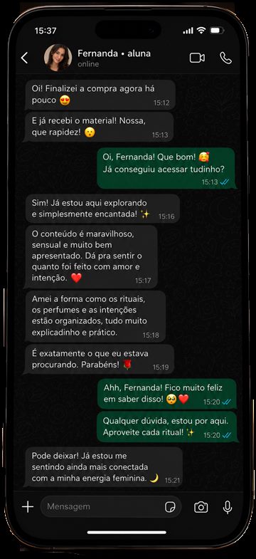 Depoimento da Fernanda sobre receber o material rapidamente e se sentir mais conectada